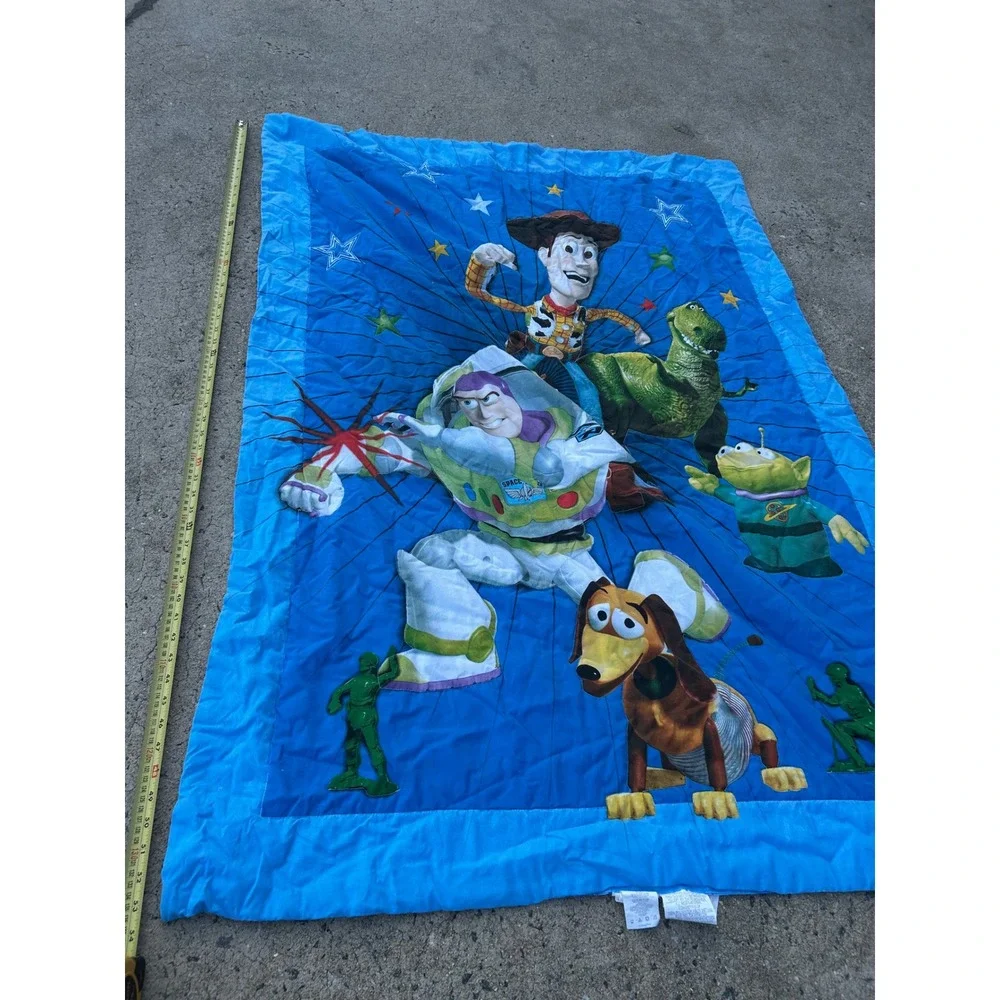 Disney Toy Story Quilted Blanket 42x57 Blue Buzz Woody Kids Toddler Bedding